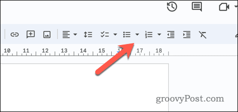 Memasukkan daftar di Google Documents