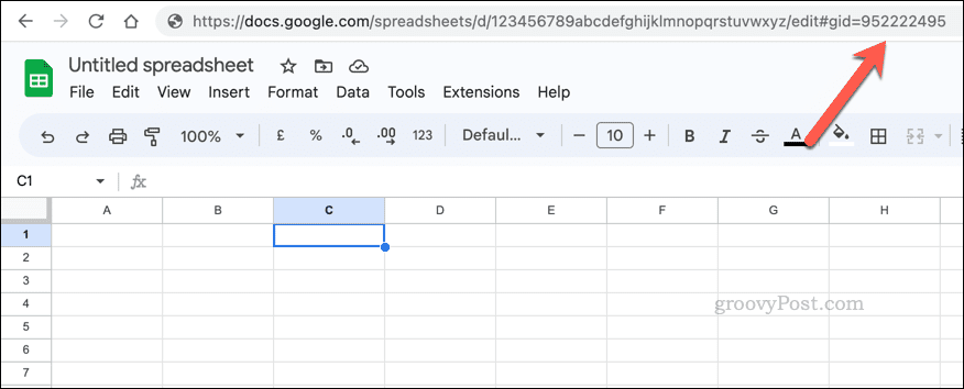 Contoh nilai sheet GID di Google Sheets