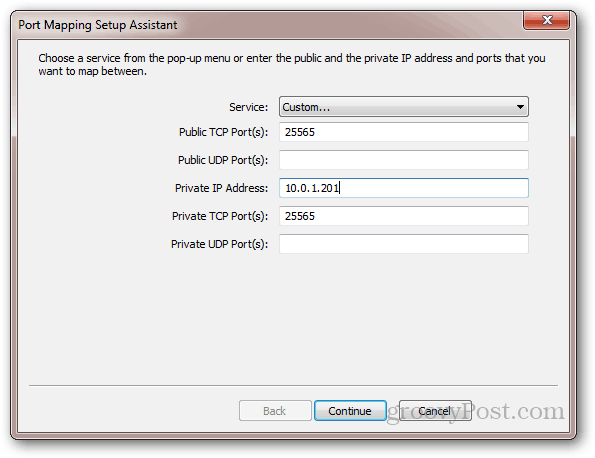 penerusan port pada router apel