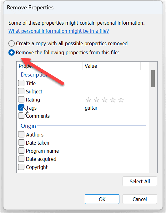 Hapus Informasi Pribadi dari File 