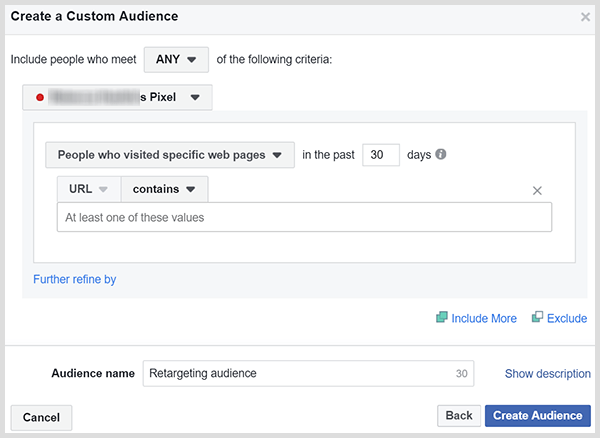 Audiens kustom Facebook dapat menargetkan ulang orang-orang yang mengunjungi halaman penjualan atau produk Anda.