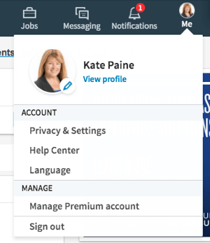 Klik ikon Saya untuk mengedit profil dan pengaturan privasi Anda.