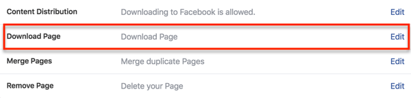 Temukan opsi untuk mengunduh data halaman Anda di pengaturan Facebook Anda.
