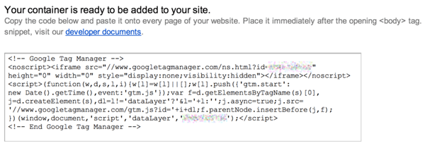 contoh cuplikan kode pengelola tag google