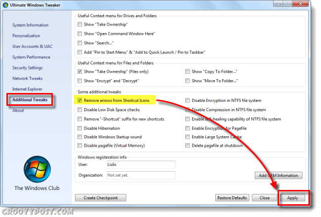 Cara Menghapus Windows 7 Shortcut Ikon Panah Overlay
