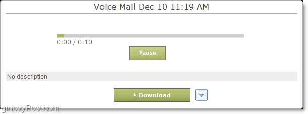 mendengarkan pesan voicemail menggunakan drop.io