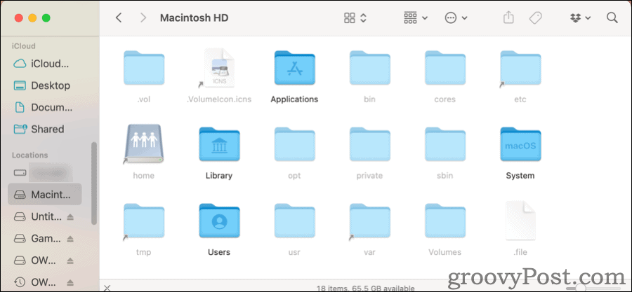 Tampilkan file tersembunyi di Mac di Finder