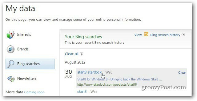 Riwayat Pencarian Bing