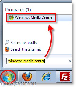 Windows 7 Media Center - buka pusat media windows