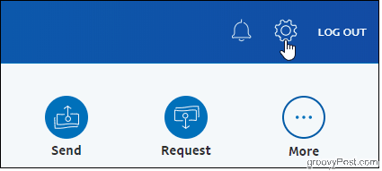 PayPal Klik ikon roda gigi