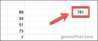Nilai SUM untuk kolom di Google Spreadsheet