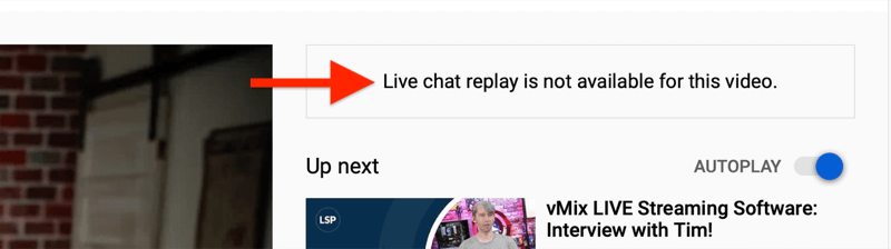 catatan untuk video youtube yang dipotong bahwa tayangan ulang chat langsung tidak tersedia