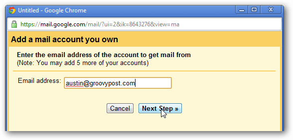 tambahkan alamat email