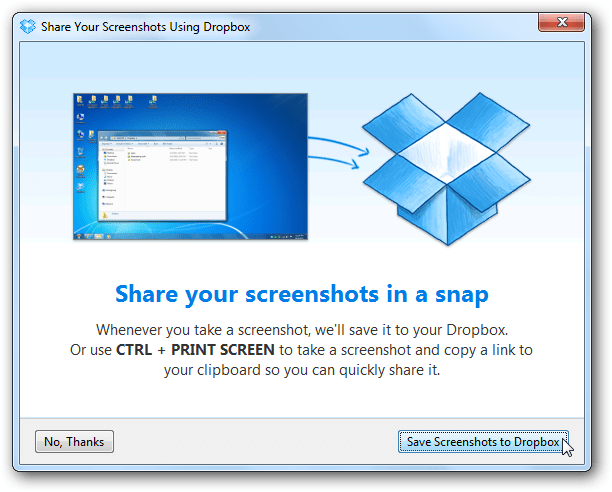 Unggah dan Bagikan Screenshot secara otomatis dengan Dropbox