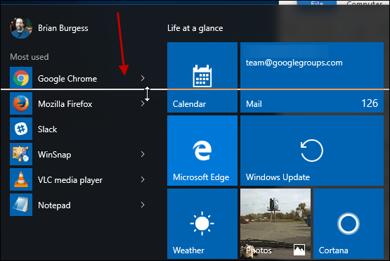 Ubah ukuran menu Start Windows 10