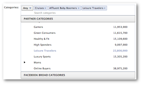 pilih kategori mitra facebook