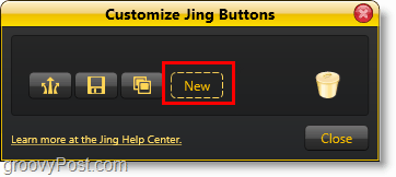 klik tombol baru untuk menambahkan tombol berbagi jing baru