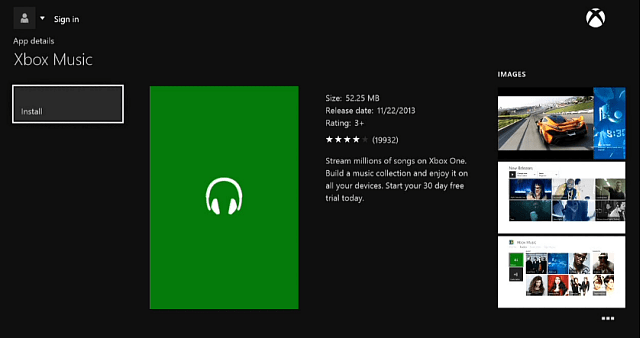 Aplikasi Musik Xbox