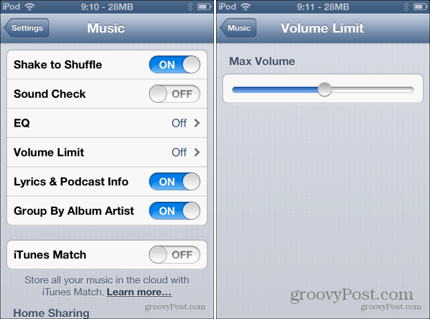 Batas Volume Musik iOS