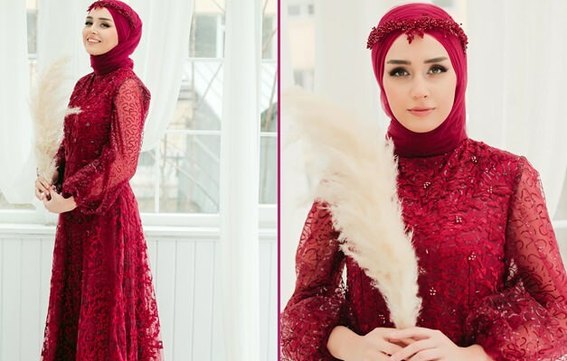 Gaun malam hijab paling bergaya untuk malam pacar! Gaun Malam Hijab 2020