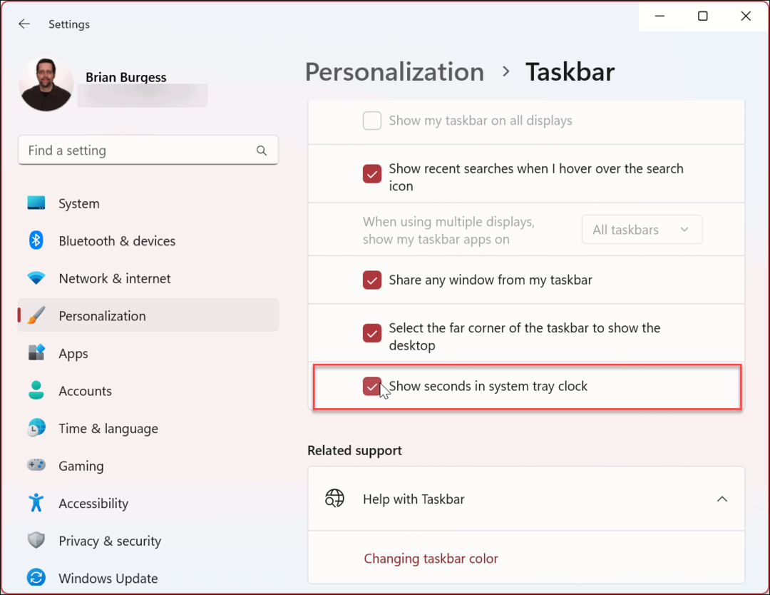 Tampilkan Detik pada Jam Taskbar Windows 11