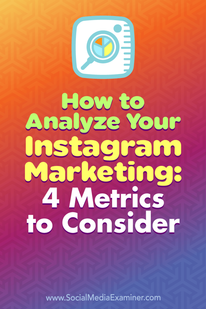 Bagaimana Menganalisis Pemasaran Instagram Anda: 4 Metrik untuk Dipertimbangkan oleh Alexandra Lamachenka di Penguji Media Sosial.