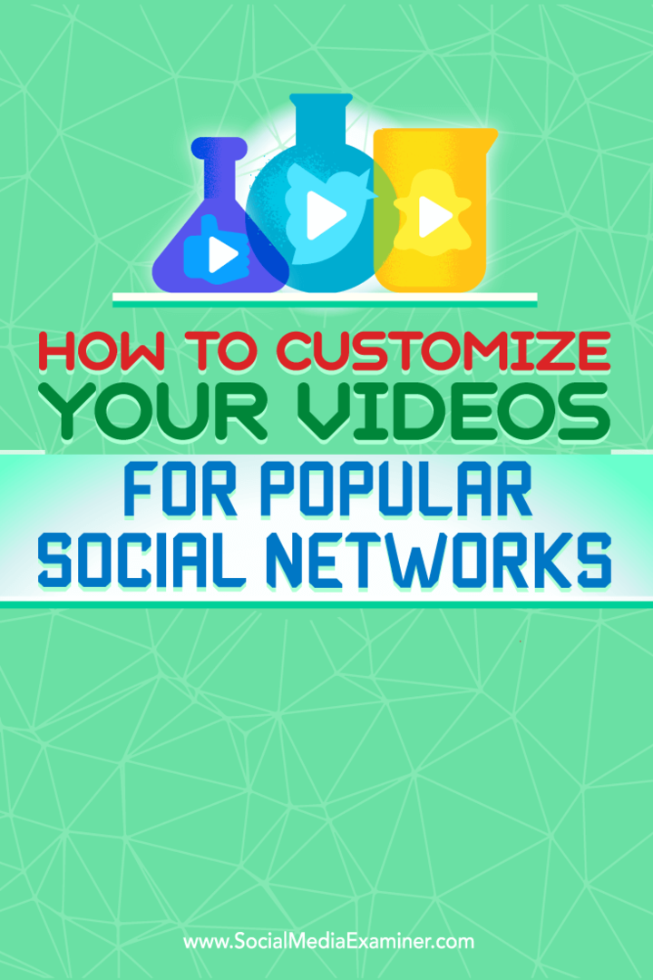 Kiat tentang cara menyesuaikan video Anda untuk kinerja yang lebih baik di jejaring sosial teratas.