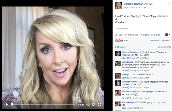 Video langsung Facebook dari Chalene Johnson.