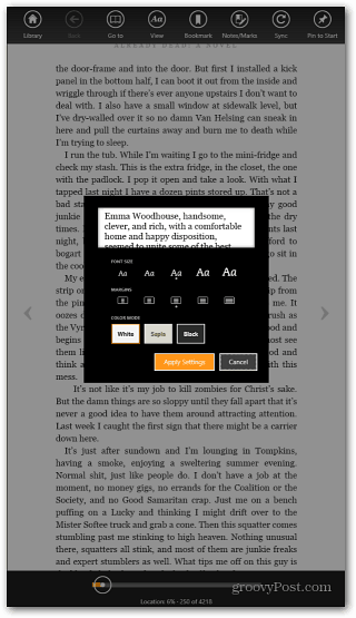 Permukaan RT Kindle App