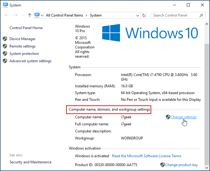 Ubah Pengaturan Panel Kontrol Windows 10