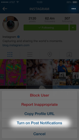 Instagram Menambahkan Pemberitahuan Posting