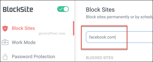 Menambahkan situs yang diblokir ke daftar blokir BlockSite di Chrome