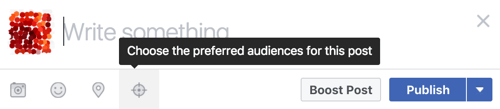Klik ikon penargetan untuk menambahkan tag dan batasan dengan alat Pengoptimalan Audiens.