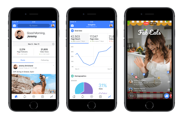 Aplikasi Facebook Creator menawarkan berbagai alat dan fitur untuk membantu semua jenis pembuat mengelola kehadiran mereka di Facebook.