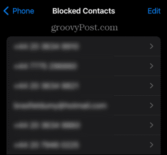 daftar kontak yang diblokir iphone