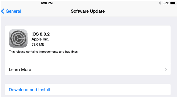 Pembaruan iOS 8.0.2