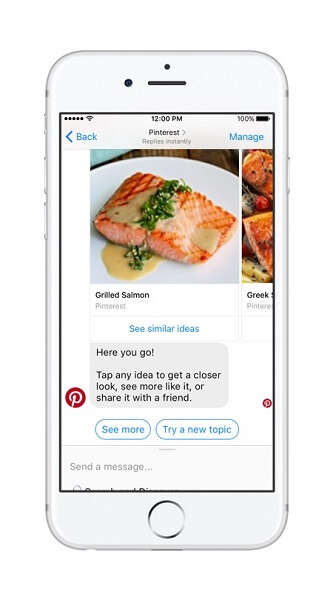 Bot Pinterest menghadirkan kekuatan Pencarian Pinterest dan rekomendasi ke Messenger.