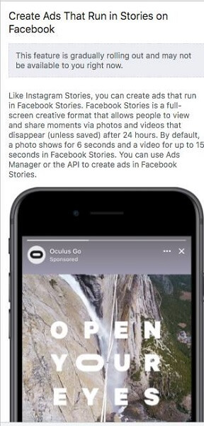 Iklan Facebook Stories secara bertahap diluncurkan ke lebih banyak pengguna.