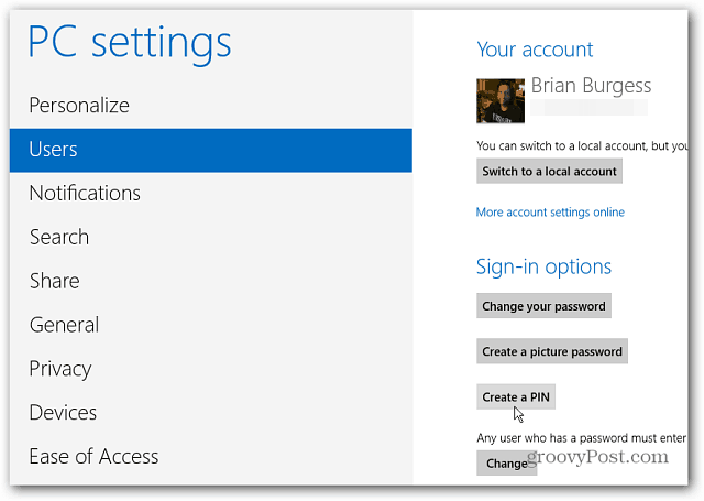 Windows 8: Buat Nomor PIN untuk Masuk