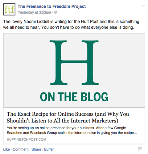 freelance untuk kebebasan posting facebook