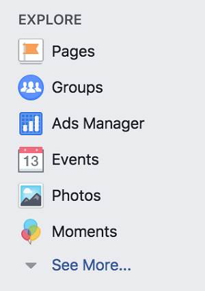 Akses Grup Facebook dari bagian Jelajahi di profil pribadi Facebook Anda.