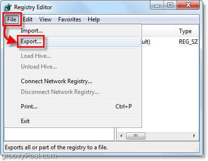 windows 7 dan ekspor vista registry