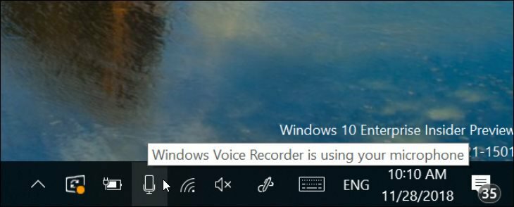 Windows 10 19H1 Notifikasi Mikrofon Baru