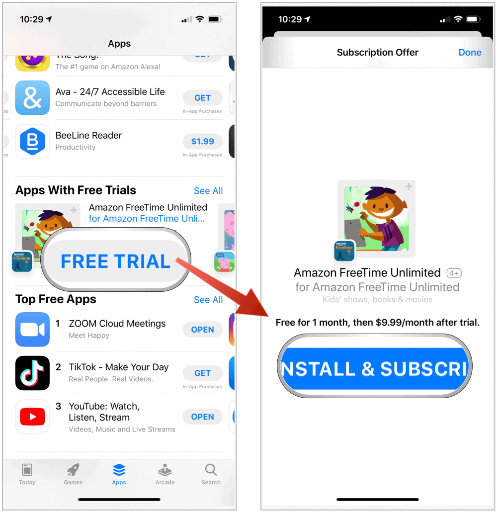 App Store Syarat uji coba gratis