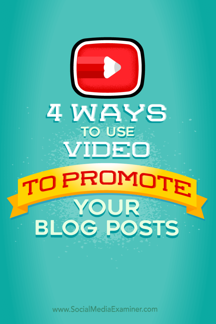 Tips empat cara untuk mempromosikan posting blog Anda dengan video.