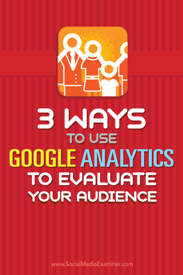 Kiat tentang tiga cara untuk mengevaluasi audiens dan taktik Anda dengan Google Analytics.