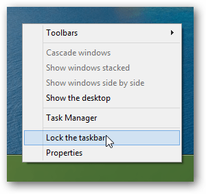 mengunci taskbar windows 8