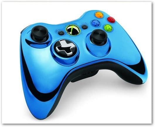 Kontroler Xbox 360 chrome berwarna biru