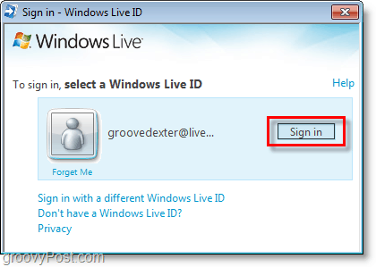 masuk ke bing bar menggunakan ID Windows Live Anda