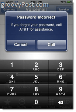iPhone error MEssage "Kata sandi salah masukkan kata sandi pesan suara"